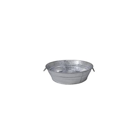 1 Qt Hot Dipped Steel Low Flat TubSilver